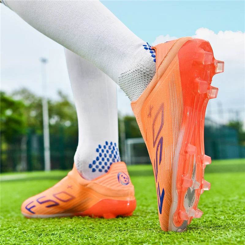 2026 Men's FG Soccer Shoes with Long Anti-Slip Studs, Ultra-Light Football Cleats for Outdoor Matches & Training Sessions
