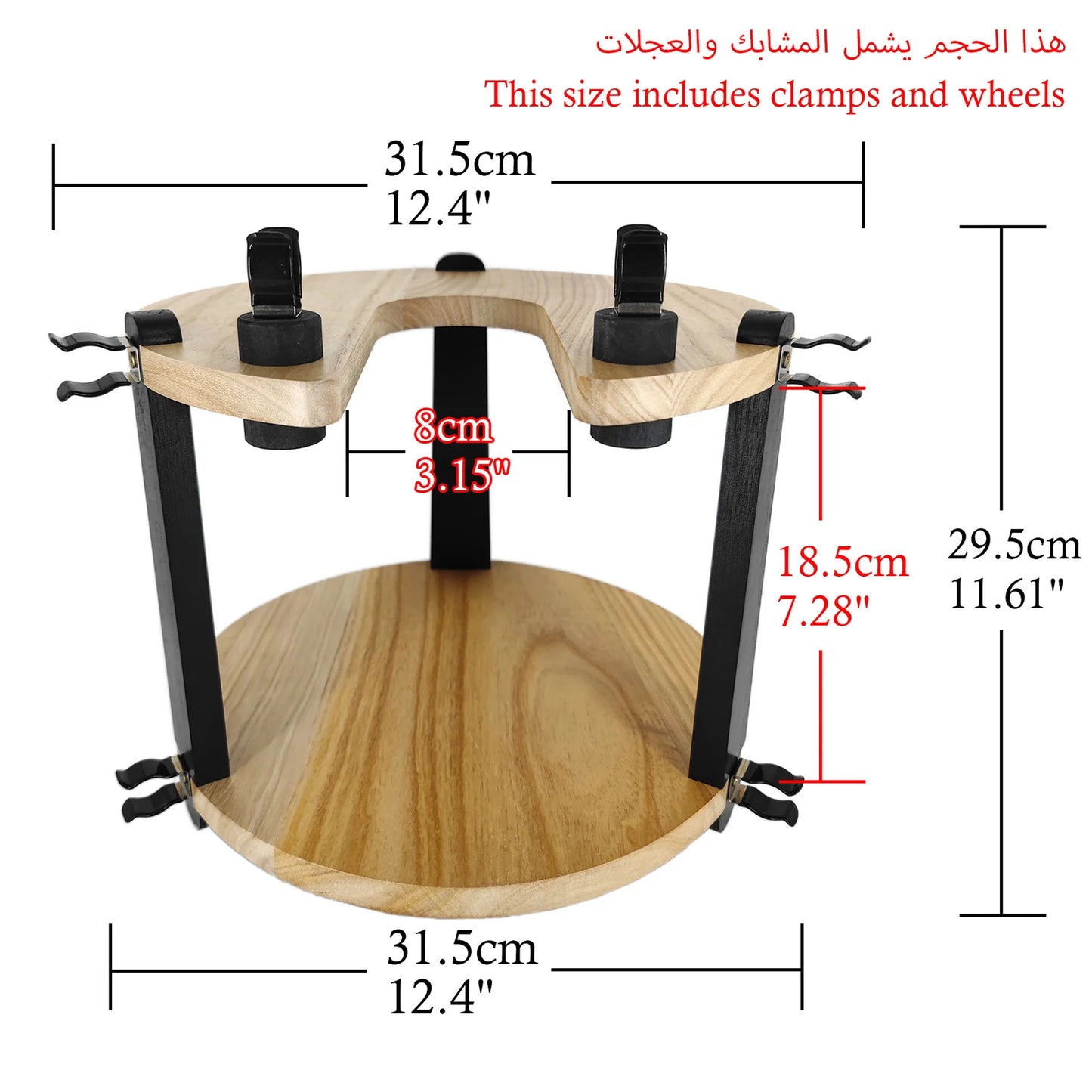 Shisha Stand Portable Wooden Hookah Table Holder Station With Wheels Rolling for Vase protection Hose Clamp Nargile Accessories