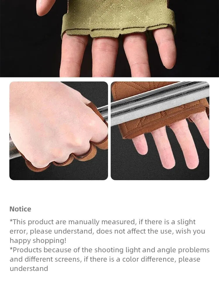 1 Pair Leather Weight Lifting Training Gloves Palm Protection Fitness Gymnastics Grip Pull Up Weightlifting Workout Protector