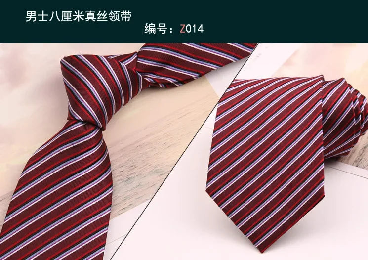 8cm Adult Silk Neckties for Mens Suits Wedding Neck Ties Retro Striped Corbatas Gravata Neckwear Gentleman Gravatas Tie