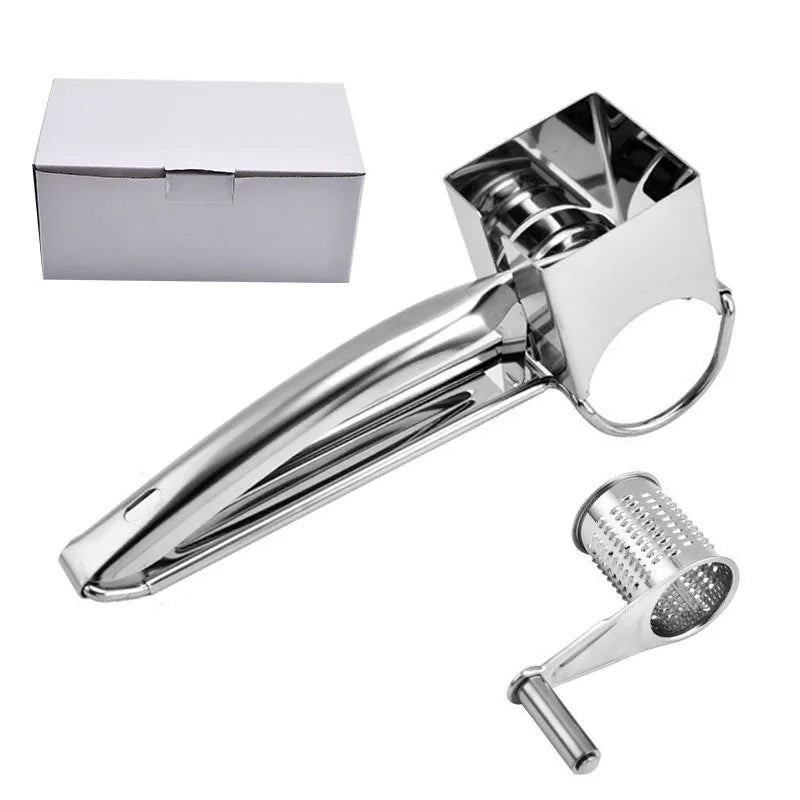 Stainless Steel Cheese Slicer Shredder Drum Hand Crank Rotary Grater Set Cheese Cutter Grater Butter Cutter Kitchen Gadgets