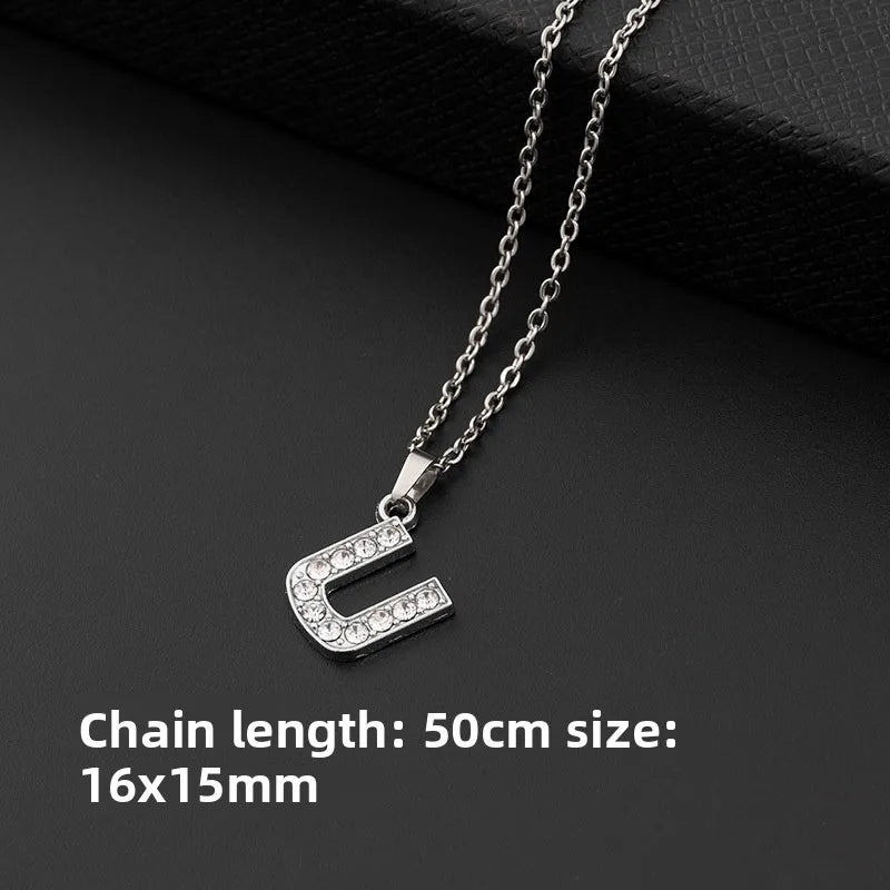 26-Letter Necklace Pendant Alphabet Jewelry Necklace Fashion Decorative Necklace