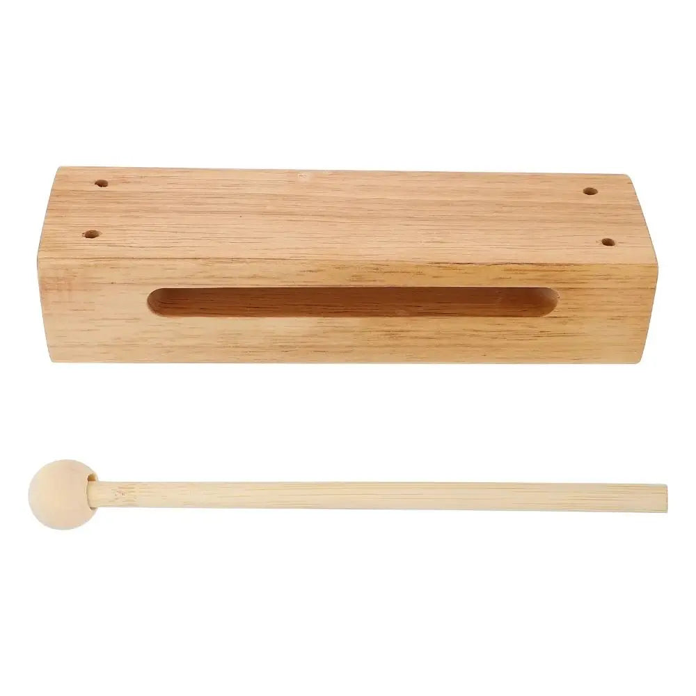 Square Percussion Instruments Wood Beaters with Mallets Musical Rhythm Block Double Tone Handheld Orff Music Instruments Gift