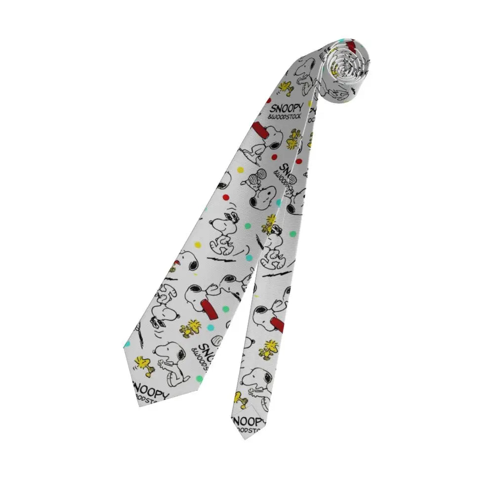Snoopys & Woodstock Smile Giggle Laugh Neckties Silk 8 cm Neck Tie for Mens Shirt Accessories Cravat Wedding Accessories Office