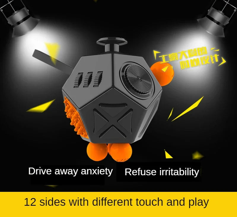 Relieve Anxiety and Improve Focus in Children with Autism, ADHD, and Anxiety - EDC Hand Fidget Toy for Kids 12 Sides Anti-Stress
