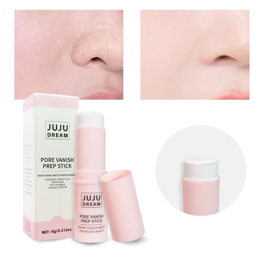 Face Primer Stick with Matte Blur Effect, Hydrating Shimmer Texture for Pore Covering, Oil Control and Lightweight Finish