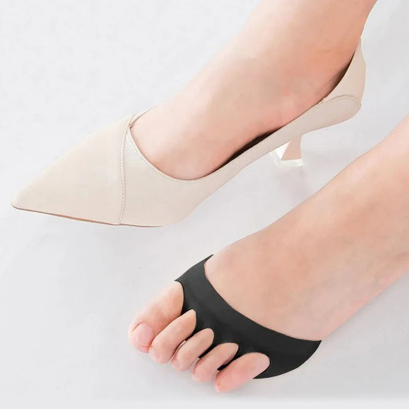 Women Five Toes Forefoot Pads High Heels Half Honeycomb Breathable Insoles Summer Thin Ice Silk Invisible Feet Care Socks Insert