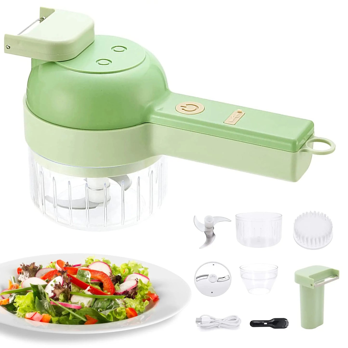 4-in-1 Handheld Fully Automatic Electric Vegetable Slicer, Peeler, Portable Multi-functional Kitchen Tool Blender, Wall Breaker
