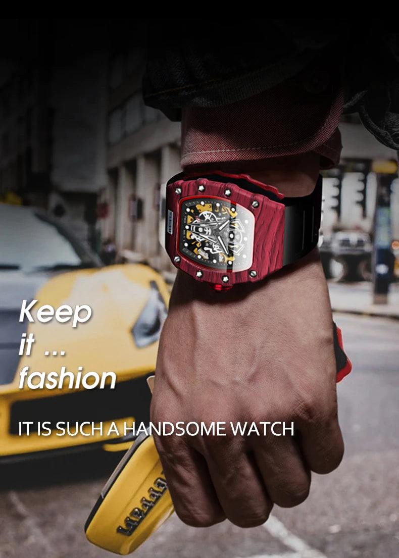 Automatic Watch Mechanical Watches for Man Barrel Type Mechanical Watch Men Waterproof Luminous Business Men Montre Homme
