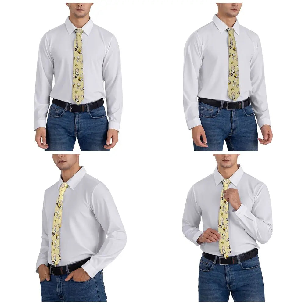 Personalized Fashion S-Snoopys Neckties Men Silk Cartoon Office Neck Tie