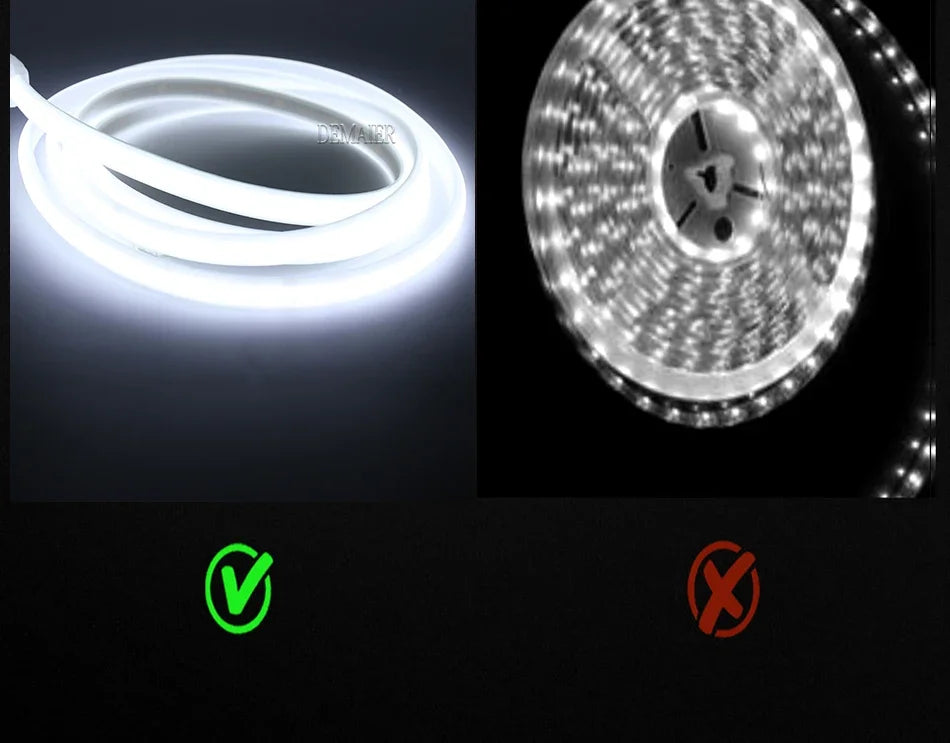 led Strip Brightness Waterproof COB LED Strip 220V Flexible Ribbon for Room Bedroom360 LEDS/m Kitchen Outdoor Garden Lighting