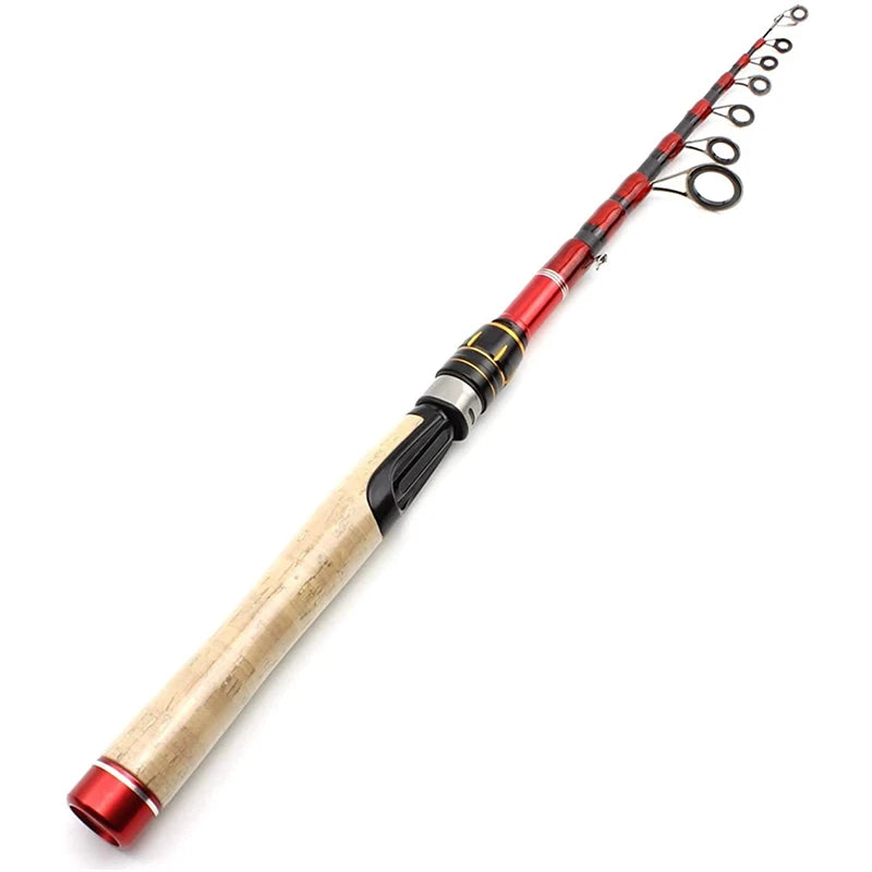 High Quality,1.6m-2.7m,Fishing Rod,100% Carbon Fiber,Spinning Fishing Rod,Short PortableTravel ,Telescopic Rod, Super Hard