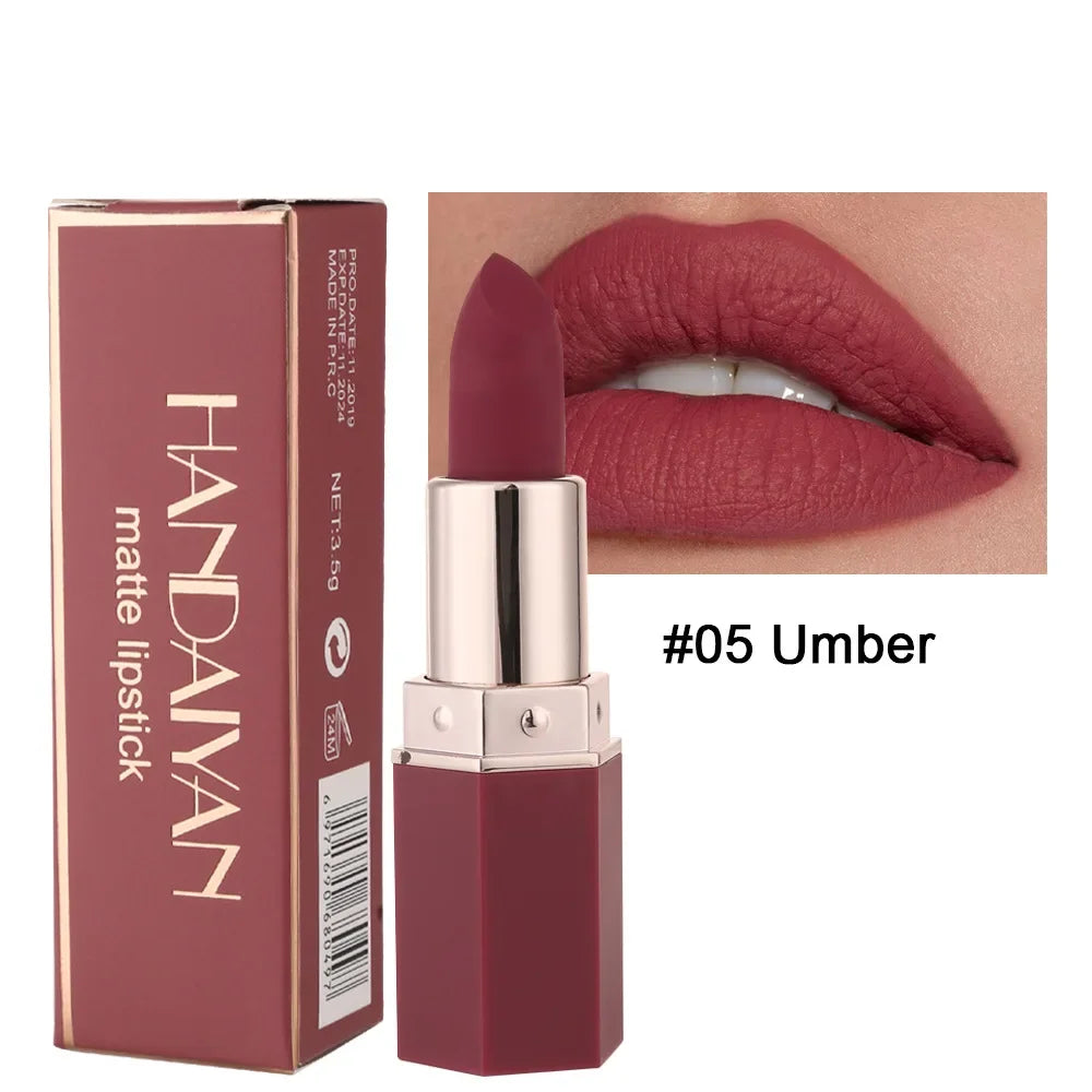 Long Lasting Velvet Matte Lipstick Waterproof Non-stick Cup Lip Sticks Sexy Nude Brown Red Pink Lipsticks Women Makeup Cosmetics