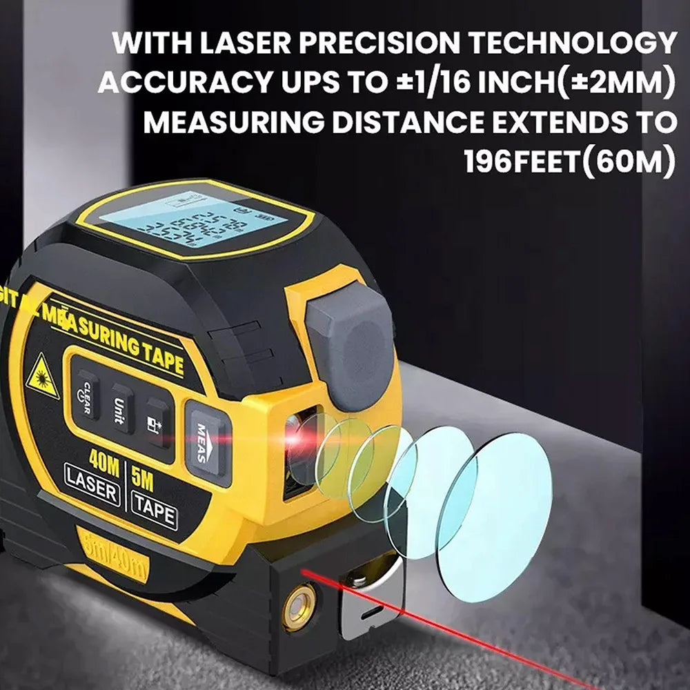 3 In 1 Laser Tape Measure Rangefinder 5m Tape Ruler Infrared High-precision Intelligent Electronic Ruler Building Distance Meter