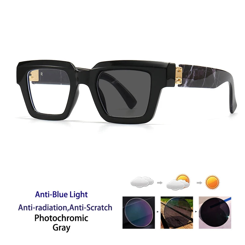 Brand Design Retro Reading Glasses for Man and Women Fashion Luxury Legs Large Size Square Presbyopic Eyewear Dioptric 0 to +6.0