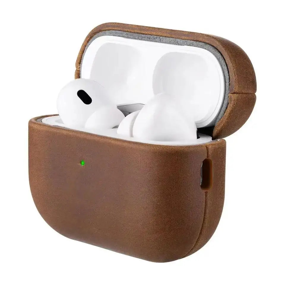 VEX Crazy Horse Genuin Leather Case For Airpods Pro 3 2 Pro3 Retro Cowhide Cover for AirPods Pro 4 Pro 3 2 Luxury Headset Cases