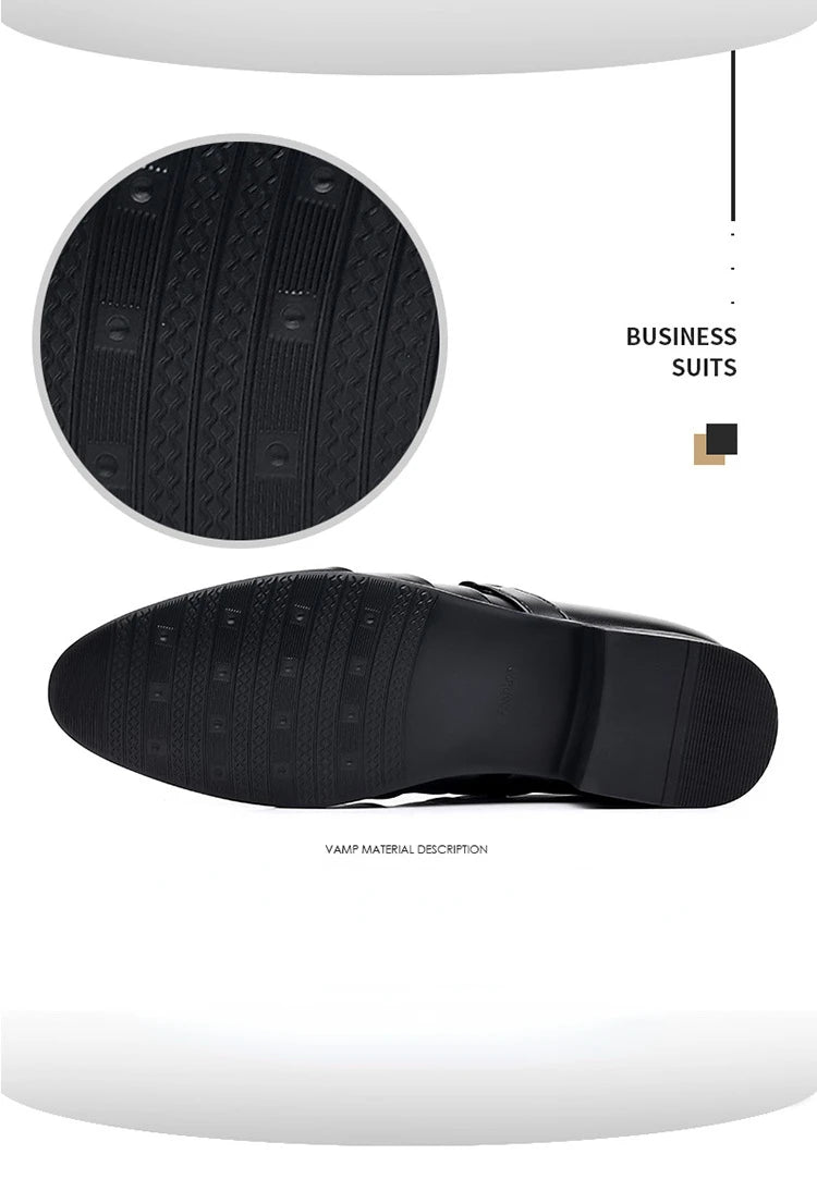 Men Dress Shoes Slip on Formal Suit Wedding Shoes for Male  Wedding Office Work Shoes Slip on Loafers Elegant Man Dress Shoes