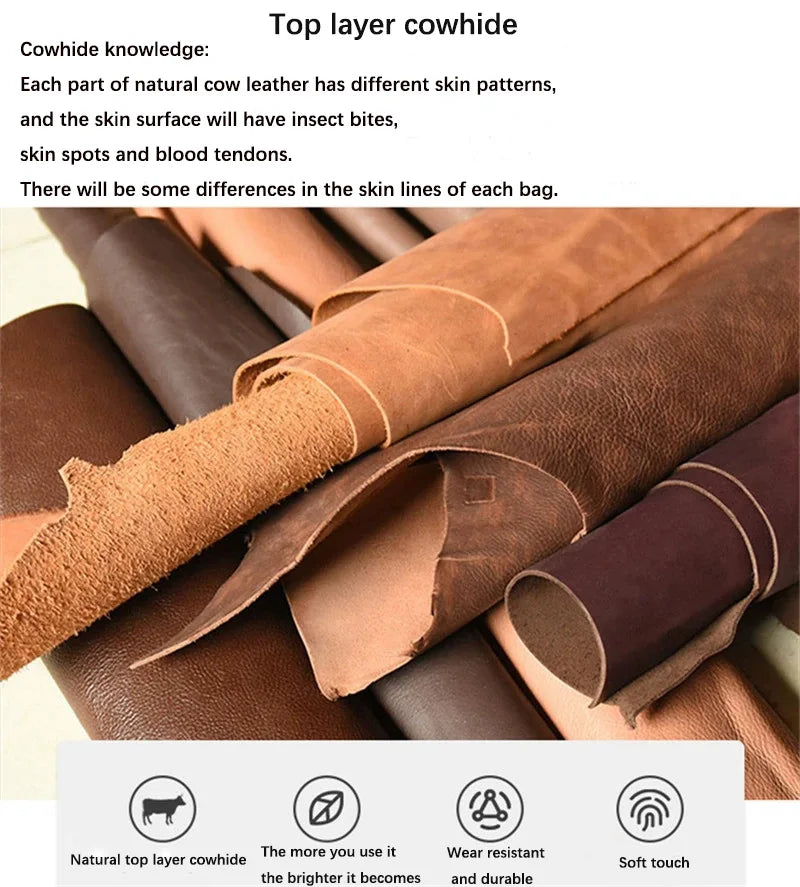 Genuine Leather Key Bag  First-layer Cowhide Coin Purse Simple Waist Bag Creative Lucky Bag Card Bag