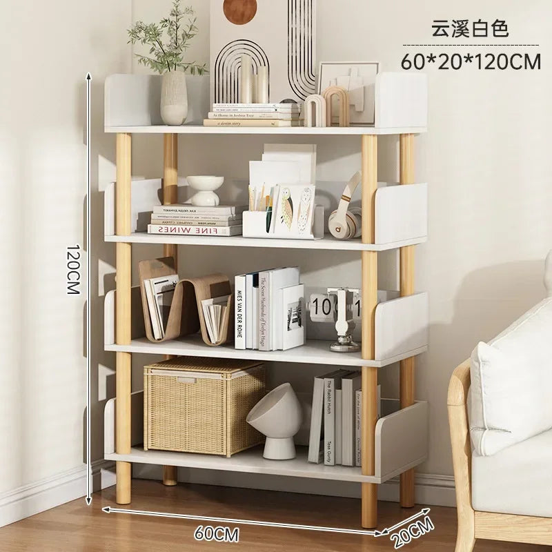 Modern Office Staggered 6-Shelf Luke Bookcase Storage Shelves  Kids Bookshelf Bookcase Display Libreria Mobile Library Furniture