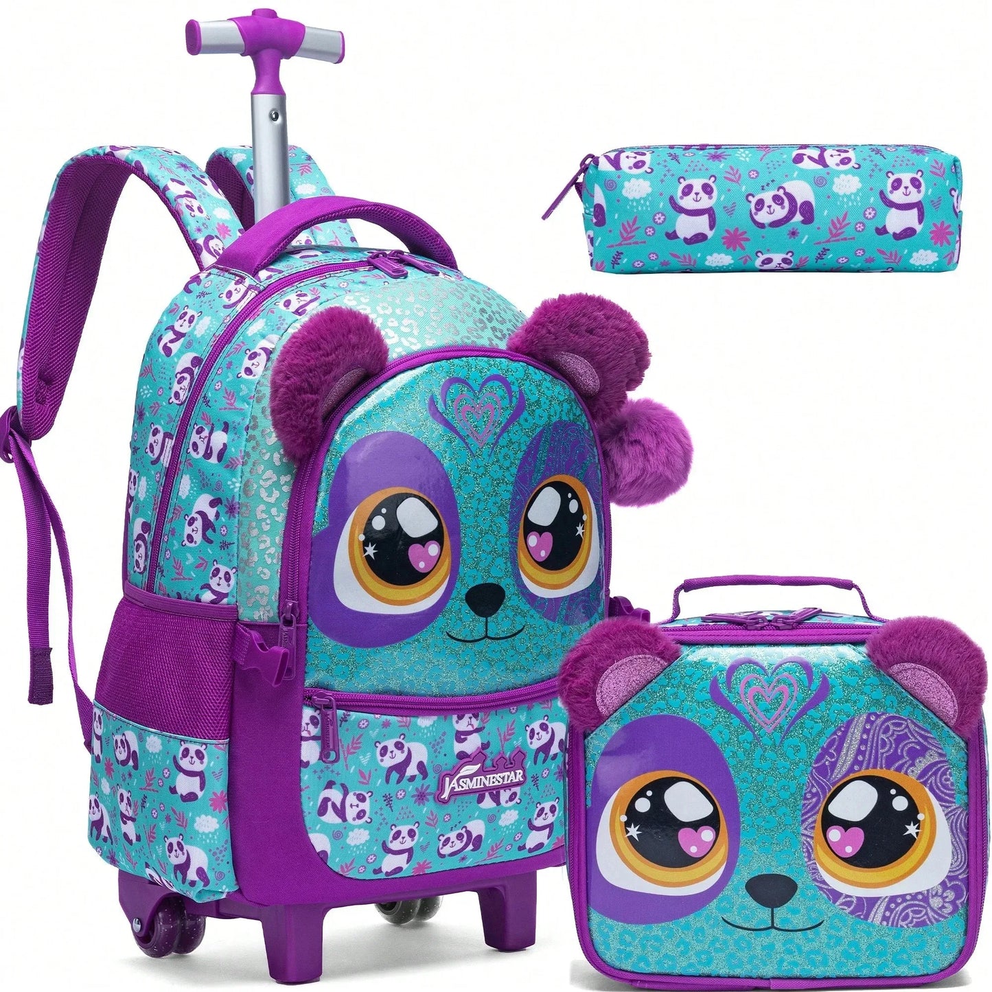 Children's School Bags Kids Rolling Backpack for Girls Luggage Suitcase with Wheels Trolley Wheeled Backpacks for School Travel