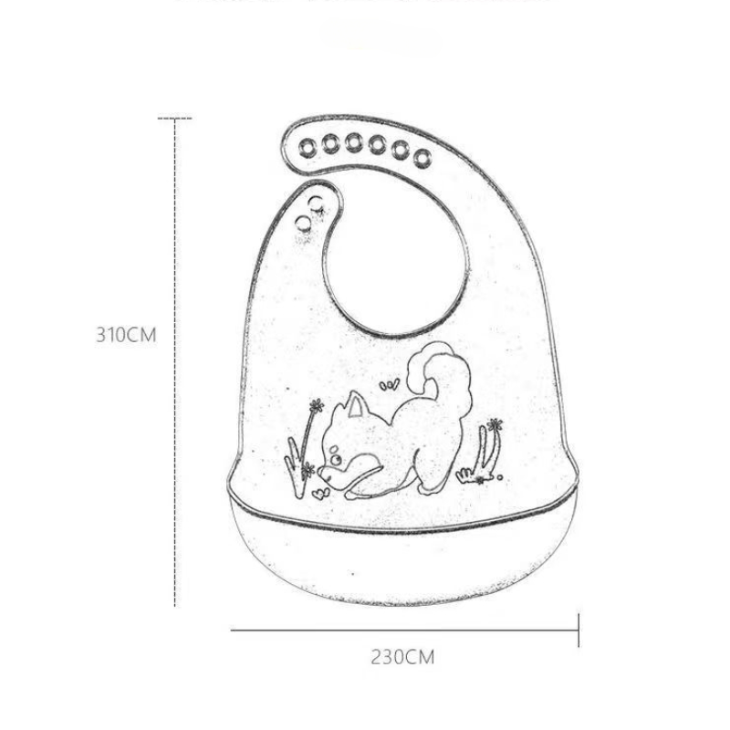 Kids Waterproof Baby Bibs Baby Stuff Cute Cartoon Animal Printed Bib Girl Boy Adjustable Soft Silicone Bib Baby Feeding Stuff