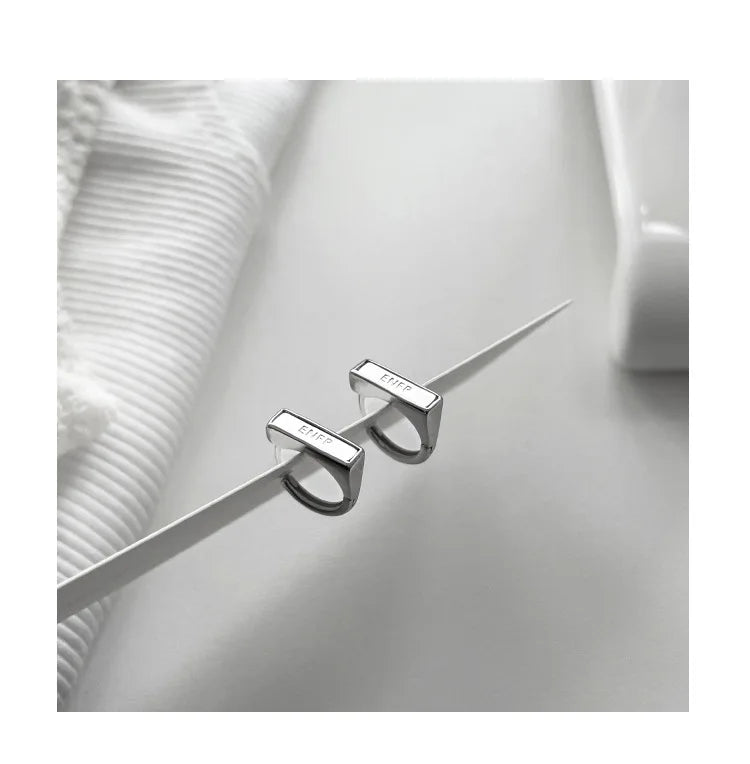 Sterling Silver Earrings Sophisticated Personality High End Exquisite Simple Elegant Letter Shaped Ear Accessories for Women