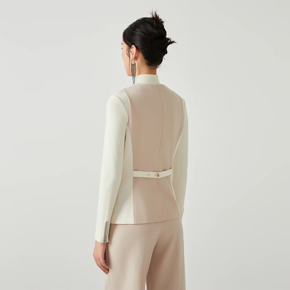 K2548W Luxury women's autumn suits vest wool office business wear formal Laidies woolen clothes