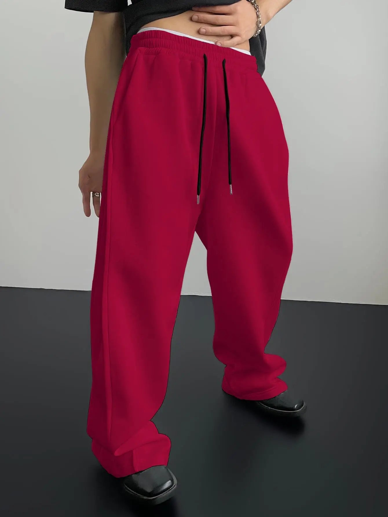 2025 New Korean style Sweatpants Sport Pants Men Running Pants Spring Summer Loose Casual Sweat Pants Straight Jogging Pants Men