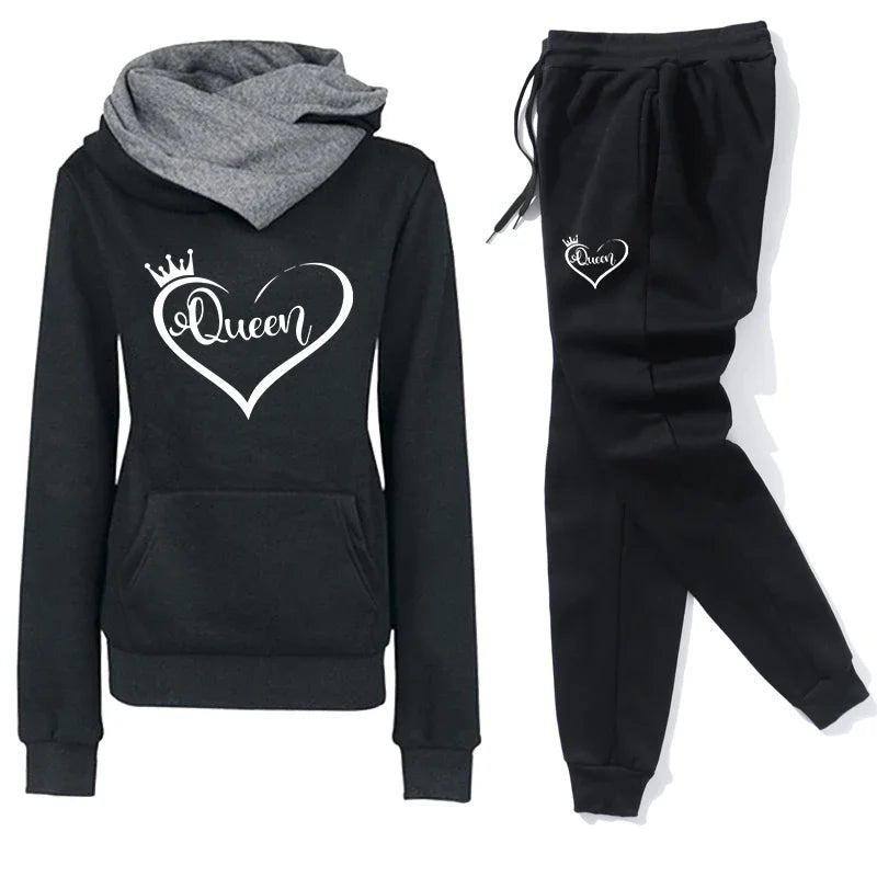 Fashion Women's Tracksuit Autumn Winter Quality Hoodies Casual Print Single Sport Pants Comfort Outdoors Daily Jogging Gym Woman