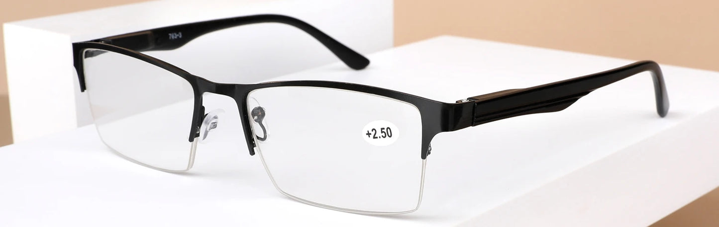 Reading Glasses for Men Women Alloy Eyeglass Frame Spring Hinge Glass Anti Glare Filter Lightweight Eyeglasses Quality Readers