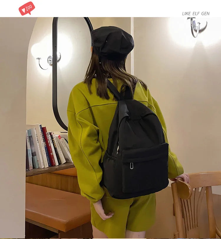 Fashion Canvas Backpack for Women Anti-theft School Shoulder Bag for Teenage Girls New Style Female School Backpack