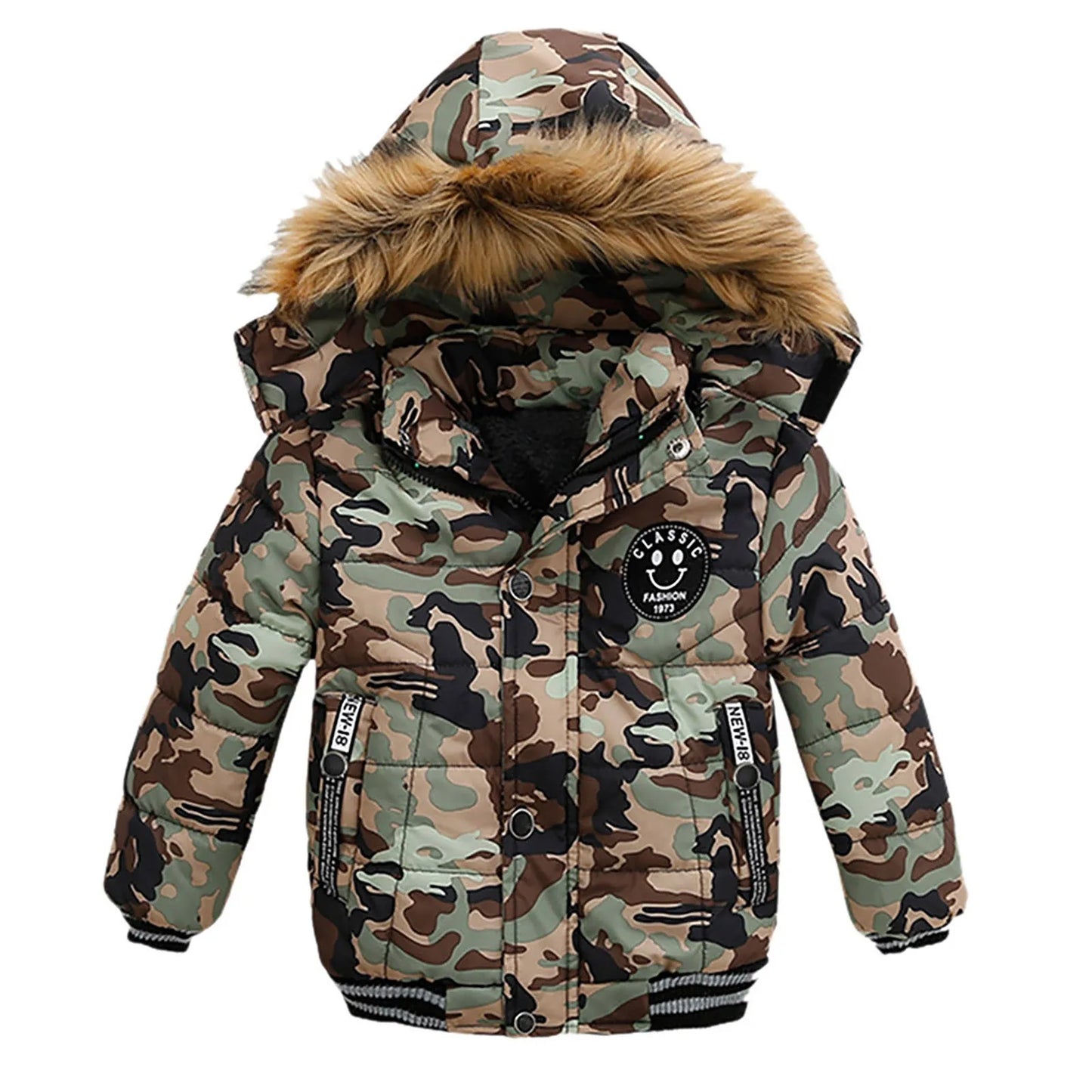 Autumn Winter Boys Jackets Keep Warm Cotton Thicken Kids Jackets Zipper Boys Hooded Outerwear Children's Clothing