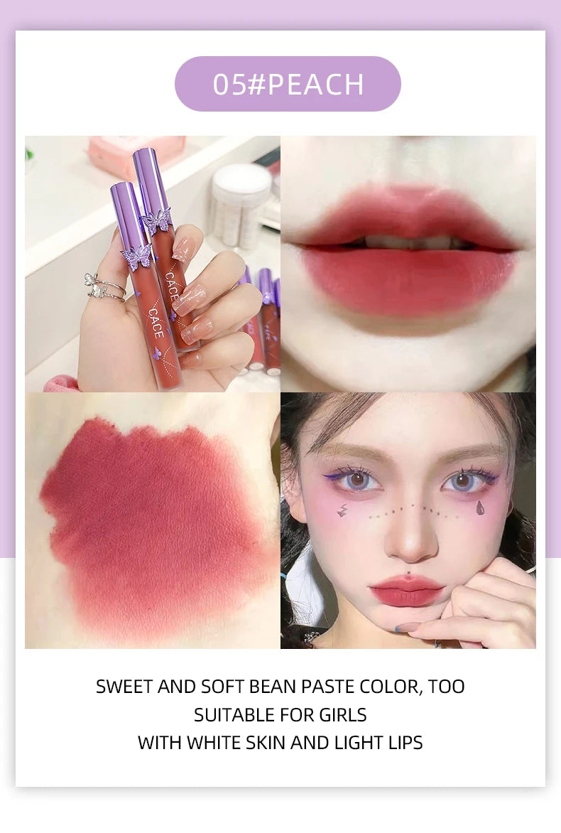 6 Colors Sexy Red Liquid Lipstick Moisturizing Lip Glaze Tint Long Lasting Matte Lip Mud Waterproof Velvet Lipstick Lips Makeup