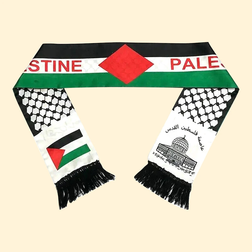 30-1PC Palestine Shawl Flag Scarf Palestine Scarf Printing Satin Palestinian Flag Scarf Palestinian National Day Scarves