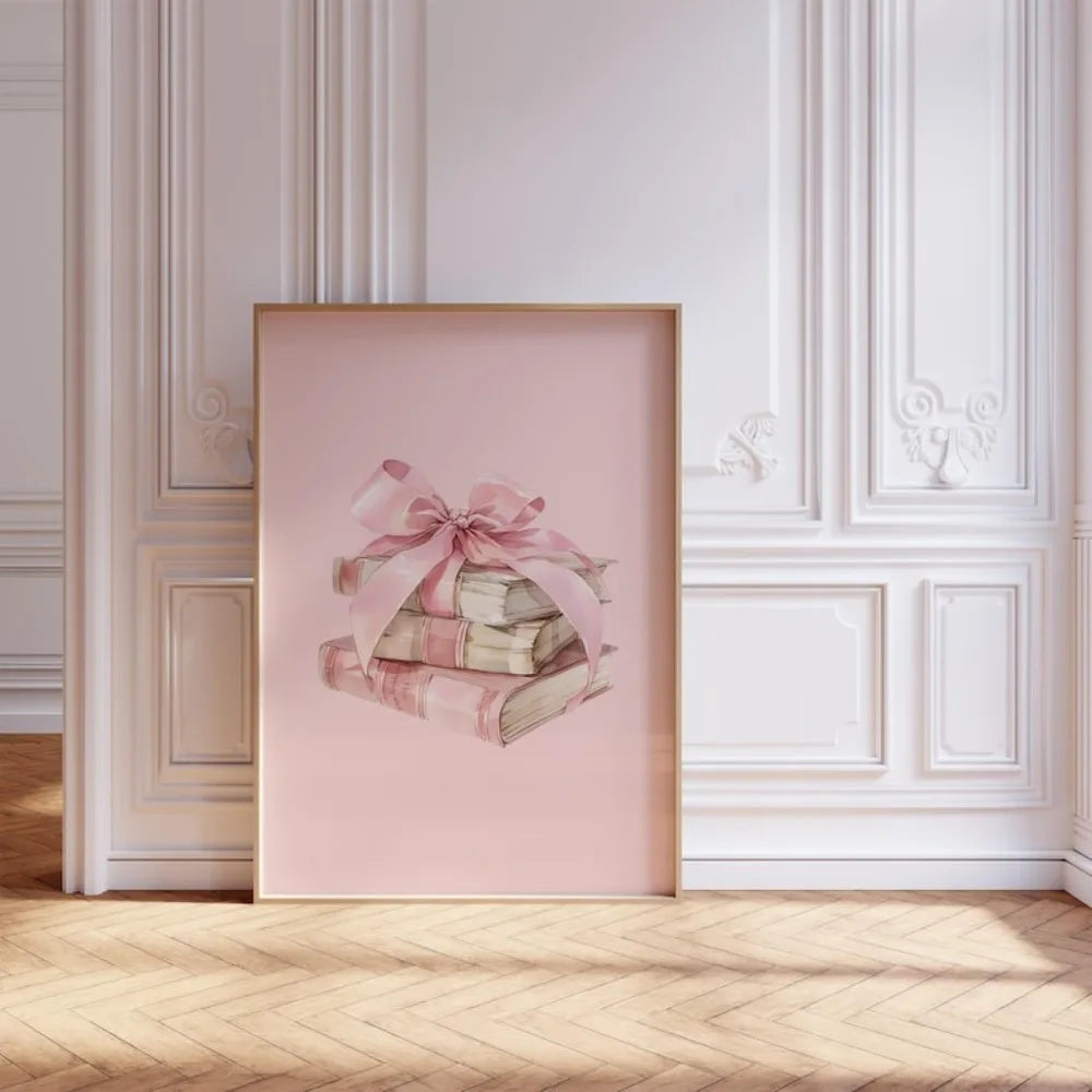 Frameless Pink Preparatory Student Printable Book Fragrance Girl Decor Fashion Dormitory Poster Book Lover Art Girl Bedroom Art