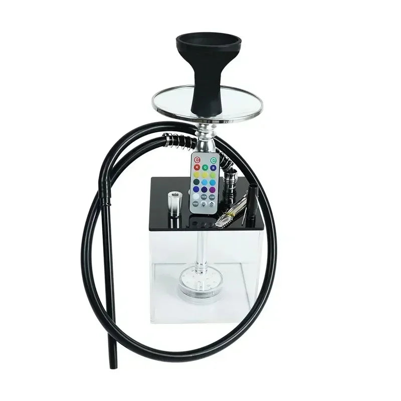 Acrylic Hookah with LED Light Shisha Box Nargile Sheesha Narguile Chicha Cachimbas Water Pipe Shisha Hookah Set Accessory