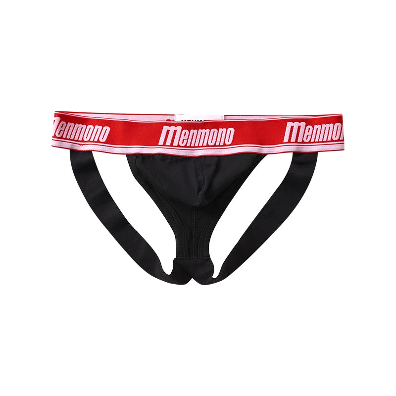 Men's thong pants  cotton double buttocks low waist sexy bullet separation design comfortable  simple white shorts