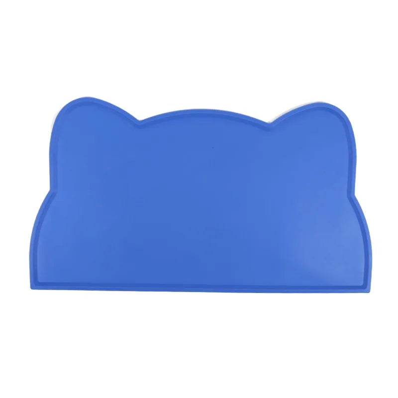 Pet Feeding Mat For Dogs Cats Solid Color Silicone Waterproof Non-slip Cat Food Mat Portable Dog Feeding Mat Placemat