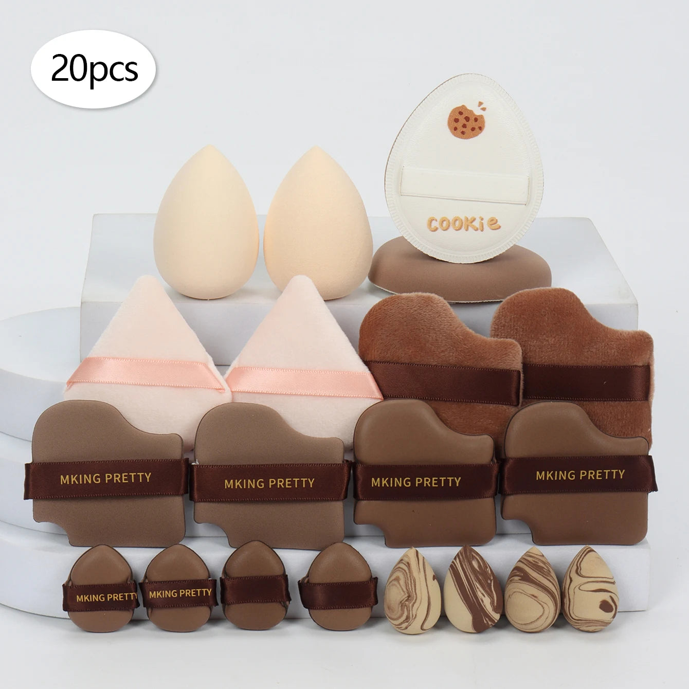 10/20/30/40/50-Piece Set of Multifunctional Makeup Tools, Expands When Exposed to Water, Suitable for All Skin Types