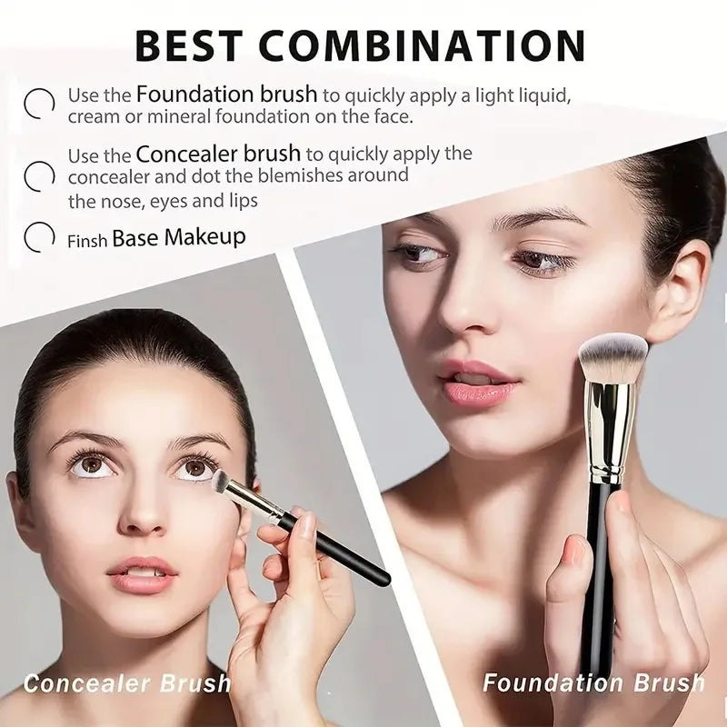 Foundation Concealer Brush Premium Contour Blusher Brushes Flawless Under Eye Dense Face Makeup Brush for Blending