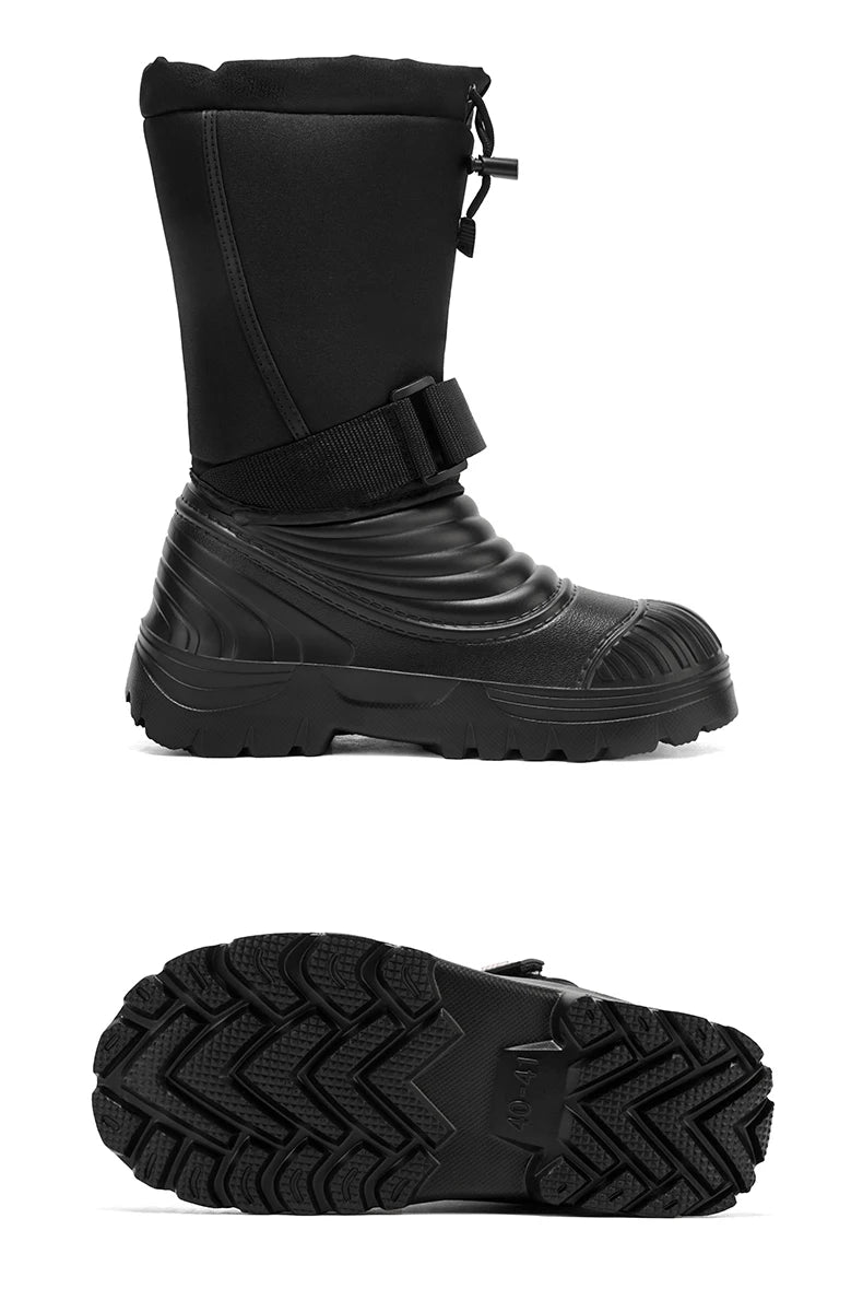 Men's New Snow Boots for Autumn and Winter, Fleece-Lined and Thickened, Cold-Proof, Outdoor Warm, Waterproof, Anti-Skiing, Hiking