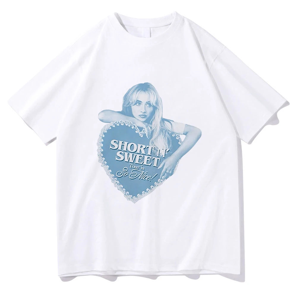 Summer Short N’ Sweet Tour 2025 T-shirt Sabrina Carpenter Lover Men/women Clothing Harajuku Summer Tops Graphic T Shirts Vintage