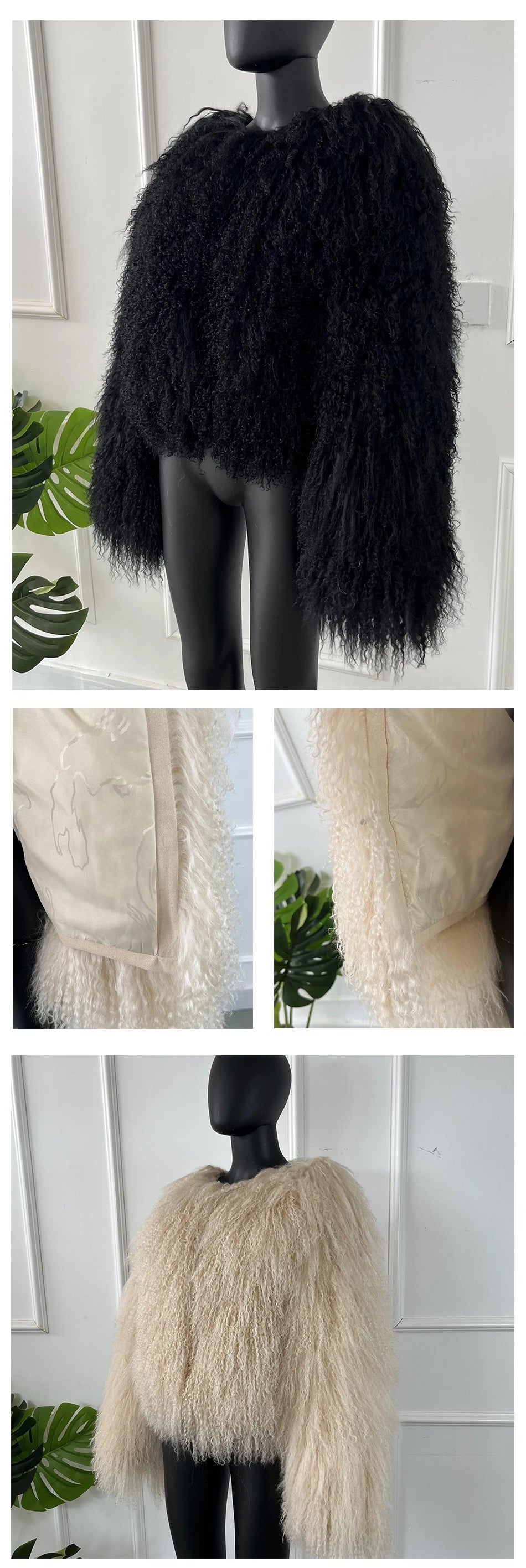 Real Sheepskin Coats Mongolian Lamb Fur Coat Women Natural Sheep Fur Jacket With Lapel Short Fur Outerwear