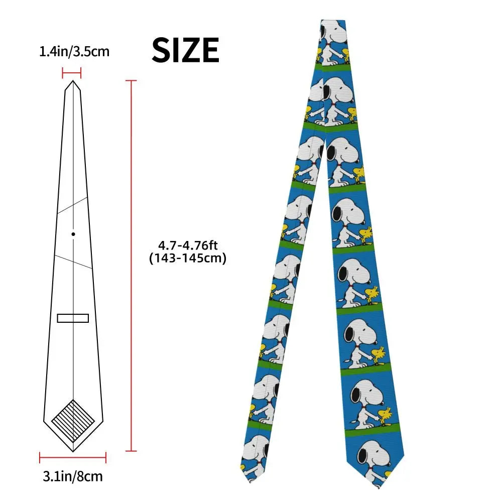 Personalized Fashion S-Snoopys Neckties Men Silk Cartoon Office Neck Tie