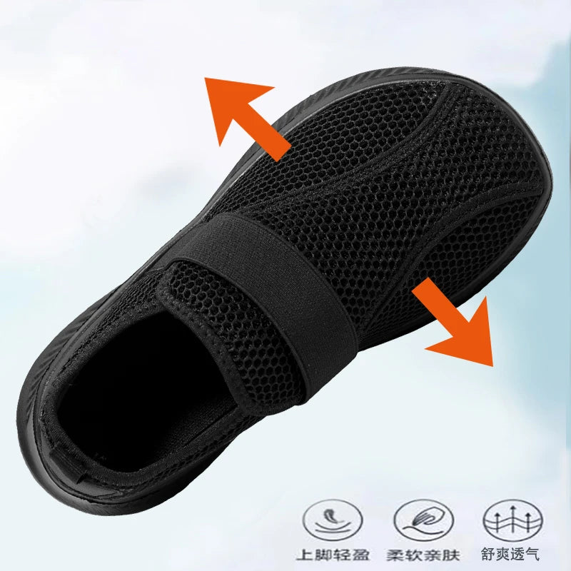 Wide Toe Box Elderly Shoes Comfort Walking Sneakers Diabetic Shoes Orthopedic Bunion Swollen Foot Hallux Valgus Thumb Eversion