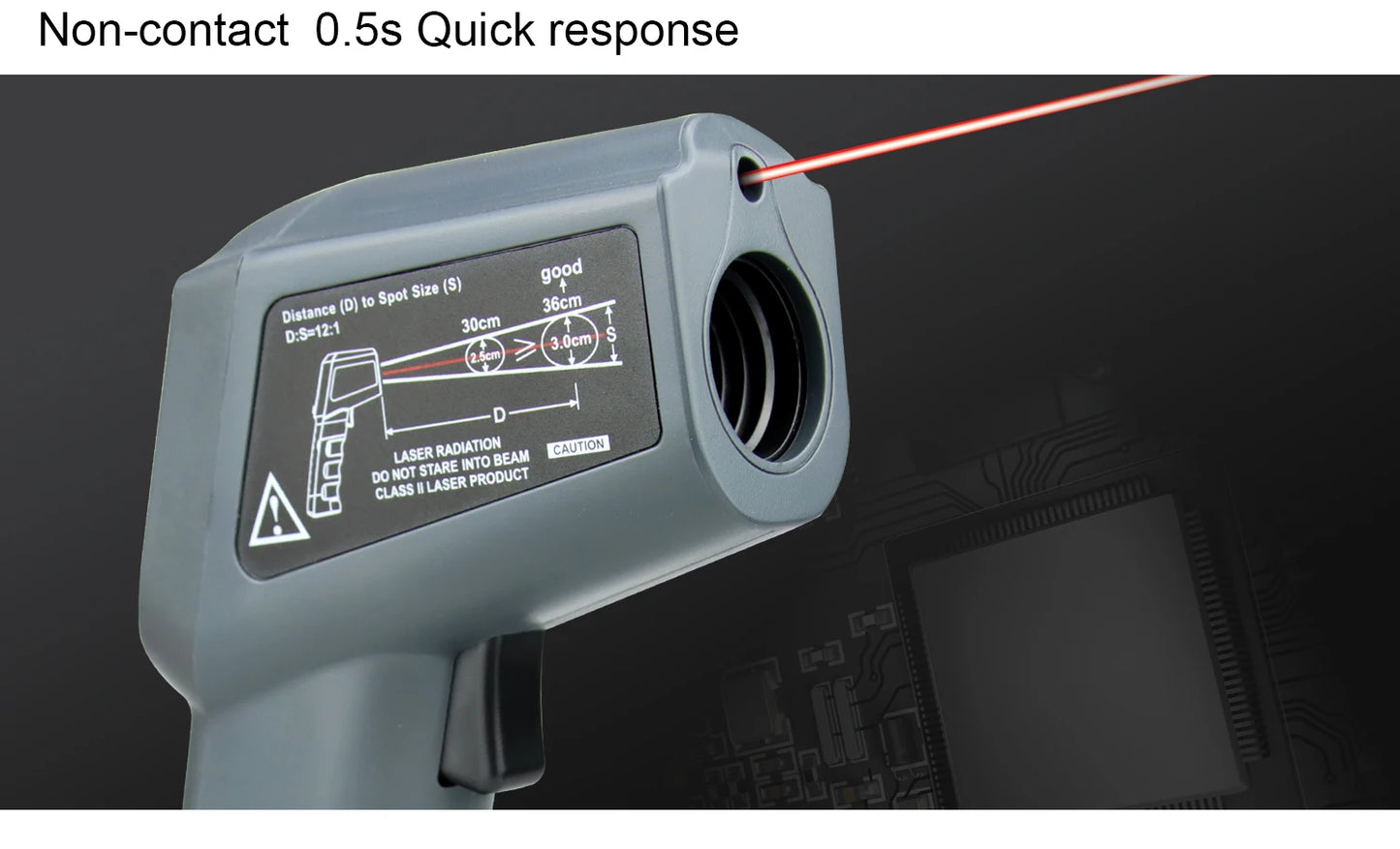 LCD Industrial Electronic Thermometer NonContact Digital Laser Temperature Meter Gun Laser Point Infrared Thermometer