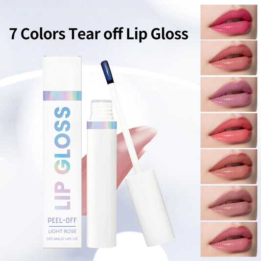 Tear off Lip Gloss Waterproof Long Lasting Peel off Liquid Lipstick Easy to Color Nourishing Lip Reduce Dryness Cosmetics