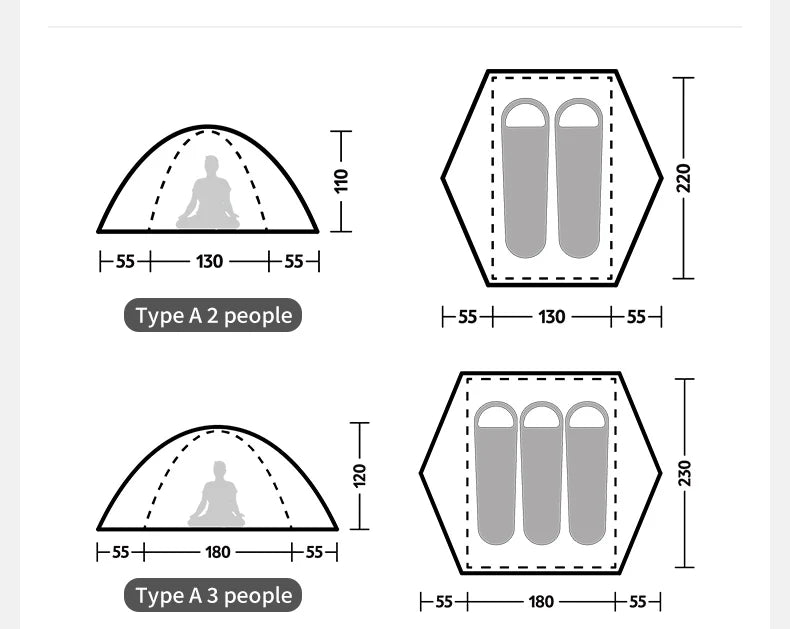 Naturehike  2026 Tents 2-3 People Bleik  Outdoor Hiking Mountain Camping Tent Travel 210T Polyester Waterproof Sunshade Shelter