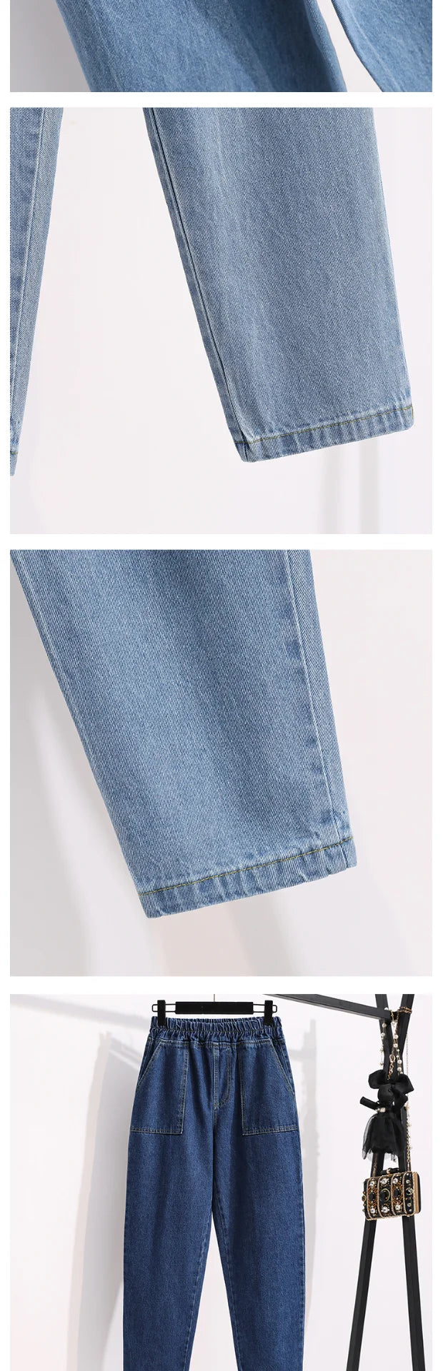 plus Size Denim Trousers High Waist Straight Leg Women's Spring Faion Slimming Long Pants Casual Harajuku Sle Jeans