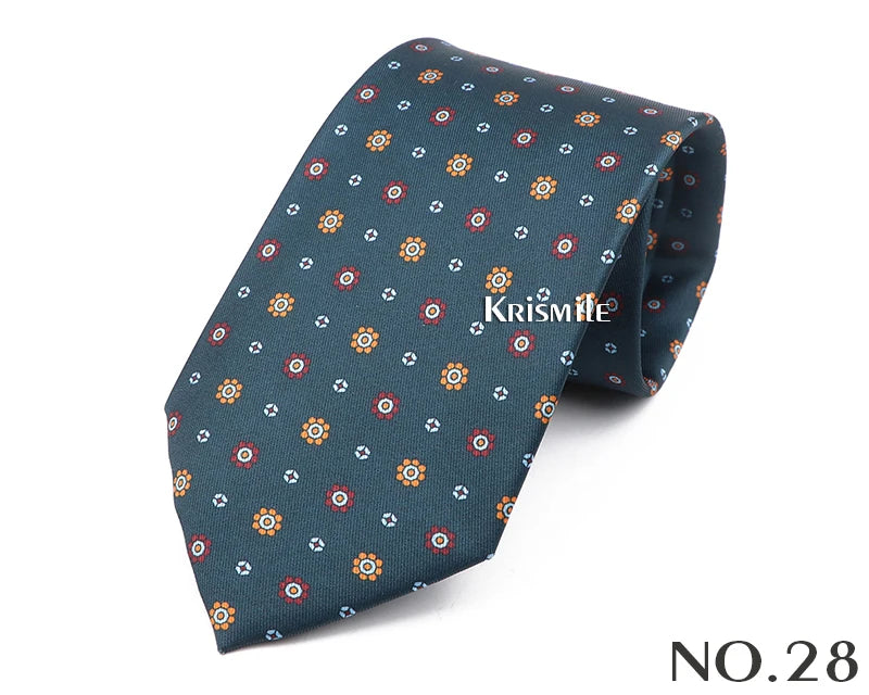 New Design Bohemian Style Necktie For Men Silk Touch Soft Blue Red Yellow Necktie Fit Wedding Party Business Office Accessory